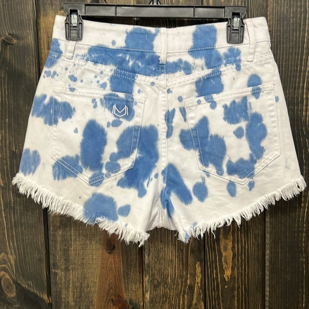 Show Me Your Mumu High‎ Rise Tie Dye Denim Cutoff Shorts Size 25 - Picture 4 of 10